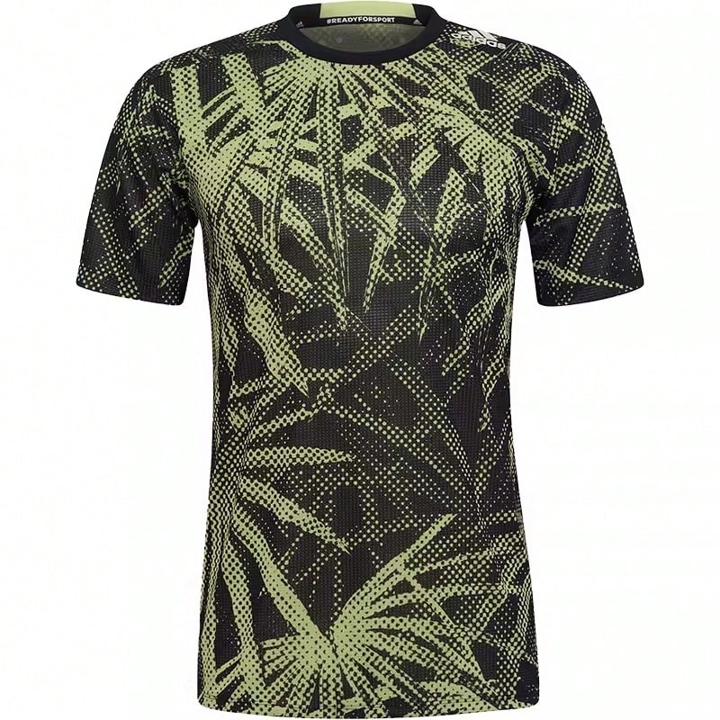 Adidas Áo thun cổ tròn thời trang đa năng dành cho nam HC4207 - Đen/Xanh lá chanh - Xem 1