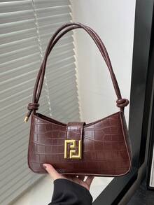 กระเป๋าสะพาย รูปพระจันทร์แบบตกแต่งล็อคอุปกรณ์เฉิดฉาย เรียบง่าย เหมาะสำหรับการช้อปปิ้ง กระเป๋าสตางค์ ผู้หญิงวัยรุ่น นักศึกษา ผู้เพิ่งเริ่มทำงาน ข้าราชการ เหมาะสำหรับใช้ในออฟฟิศ มหาวิทยาลัย การทำงาน ธุรกิจ การเดินทางและกิจกรรมกลางแจ้ง - สีน้ำตาลกาแฟ - ดู 2