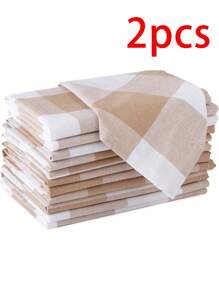 2/6/12/240pcs Retro Minimalist Plaid Dinner Napkins, Suitable For Party, Banquet, Wedding, Reusable And Washable