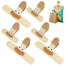 Cartoon Fresh And Simple Potato Chip Bag Clip - Heavy Duty Plastic Food Storage Sealer, Bread Food Bag Clip, Strong Sealing Snack Bag Sealer, Fresh Bag Tea Sealing Artifact Plastic Clip, Convenient Tea Snack Sealing Clip, Suitable For Kitchen And Restaurant Sealing Clip
