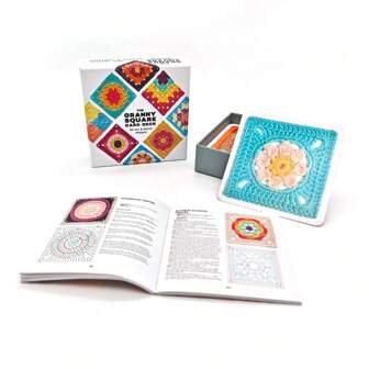 Le jeu de cartes Granny Square - Jeu de cartes avec modèles au crochet, 50 designs mix & match pour des blocs au crochet fantastiques, des vêtements au crochet et des accessoires pour les débutants adultes
