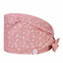 1 pieza Gorra de trabajo con bordado de mariposa de poliéster para mujeres, adecuada para médicos, enfermeras, amas de casa, antibacteriana y antipolvo, aplicable para primavera, verano, otoño e invierno