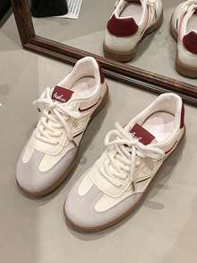 Hot Breathable Sneakers, German Training Shoes, Women's 2025 Spring New Versatile Casual Sports Skate Shoes, - Red - View 6