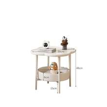 طاولة صغيرة بطابقين أبيض، طاولة جانبية، طاولة صالة, أنيقة وجذابة باللون الأبيض, مناسبة للاستخدام داخل المنزل وخارجه في غرف المعيشة والطعام والنوم والصالات