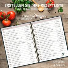 biroyal BIROYAL A4 Rezeptbuch Zum Selberschreiben - 96 Seiten Hardcover Kochbuch Selbst Schreiben - Spiral Rezepte Buch Zum Ausfüllen - Meine Rezepte - DIY Kochbuch, Backbuch schreiben, Geschenkidee