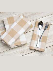 2/6/12/240pcs Retro Minimalist Plaid Dinner Napkins, Suitable For Party, Banquet, Wedding, Reusable And Washable