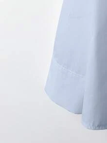 Blusa casual con diseño halagador y corte holgado para mujer - Azul cielo - Ver 6