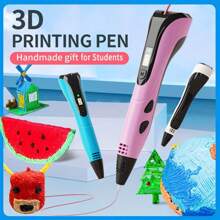 10 filaments PLA de 3D Pen de 1,75 mm lumineux, mesurant 5 m chacun, soit un total de 50 m, kit d'échantillons PLA de 3D Pen, couleurs aléatoires, 1 stylo de soudure 3D, stylo d'impression 3D, stylo multifonction, stylo de graffiti 3D, outil créatif DIY à chargement rapide de type C, adapté pour les étudiants avec écran LCD, comprenant 10 m de filament PLA, cadeau d'anniversaire (couleur du fil aléatoire, certains styles/positions/couleurs aléatoires) (Remarque : pas de chargeur USB)
