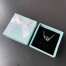 1 件女士奢华互锁心形吊坠项链，时尚简约心形吊坠项链，送给朋友和家人的情人节、妈妈、母亲、母亲节、礼物