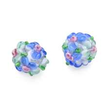 3pcs Floral Glass Beads - With 3D Flower Surface, DIY Jewelry Making Accessories, Suitable For Bracelets, Necklaces, Earrings, Keychains, Phone Straps, And Craft Projects