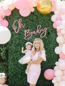 Wooden Baby Shower Signs, Party Banner, Suitable For Boy/Girl Baby Shower Decorations, Gender Reveal Party Backdrop, Photography Background - Multicolor - View 10