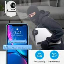 1 pièce/2 pièces Caméra de  WiFi 2,4 G avec vue à 360°, vision nocturne, surveillance à distance, audio bidirectionnel et contrôle via application mobile, convient pour la  de la maison et des entreprises, utilisation intérieure/extérieure