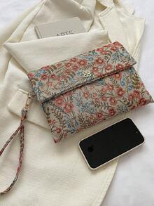 Fashion Contrasting Pattern Flip Envelope Wrist Bag, Suitable For Shopping, Wallets, Shopping, Young Women, College Students, Newcomers, White-Collar Workers. They Are Very Suitable For Offices, Universities, Work, Business, Commuting, Outdoor Activities, Travel, And Outings