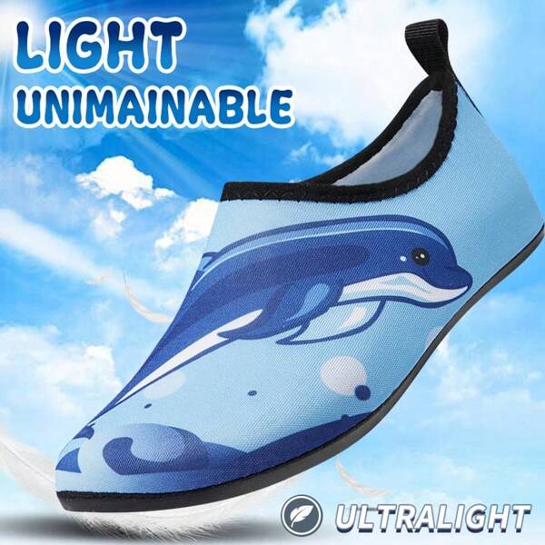Kinder Outdoor Aqua Schuhe, Kinder Cartoon Strandschuhe, Yoga Schuhe, Strandschuhe, schnelltrocknend und atmungsaktiv, leichte Wassersocken, Wasserschuhe, geeignet für Outdoor und drinnen, am Strand, passend für Jungen und Mädchen