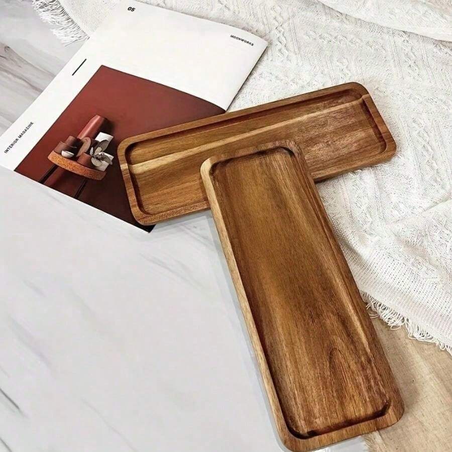 1pc Multipurpose Wooden Tray - Suitable For Placing Desserts, Snacks, Decorations, Pastries, Cakes, Breads, Fruits And Tea - Ideal Choice For Home Kitchen, Gatherings And Afternoon Tea