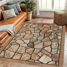 1pc Pattern Design Rug, Modern Art Design Floor Mat, Polyester, Non-Slip Backing, Machine Washable, Versatile Indoor/Outdoor Use, Home Decor Rug Living Room, Bedroom, Dining Room, Camping;
