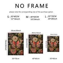 3pcs Vintage Butterfly Wall Arts Canvas Posters, Flower Art Printing, HD Printing Optional Frame, Home Decoration Hanging Painting ,Wall Art With Frame