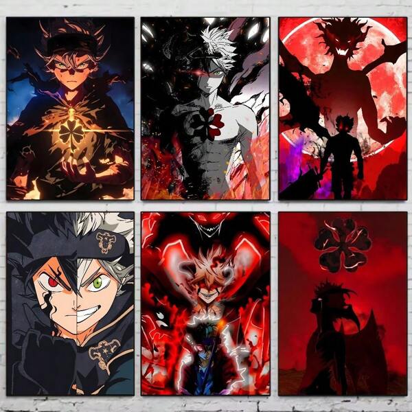 Anime Black Clover Poster HD Art Sticky Wall Waterproof Home Living Room Bedroom Bar Aesthetic Decoration ,Wall Art With Frame