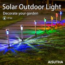 AISUTHA 10 Pcs Outdoor Solar Lights, Made Of Durable And Rust Proof Stainless Steel Material, Easy To Install Without Wiring, Suitable For Lighting Decoration In Terraces, Lawns, Paths, And Gardens