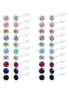 Plastic Earrings, Clear Sports Earrings, Clear Piercing Jewelry, Silicone Sports Earrings (DIY), Plastic Material (Medical Grade) - Multicolor - View 10