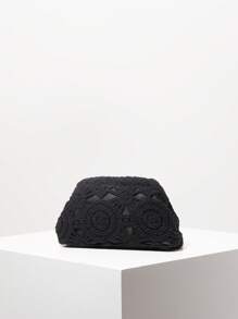 Bolso de embrague de ganchillo con patrón hueco, bolso de playa bohemio, set de ganchillo, artículos indispensables para viajar, atuendos de vacaciones para mujeres, artículos de boda, bolso de graduación, billetera casual de vacaciones (patrón aleatorio)