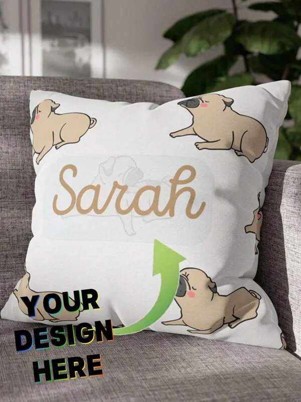 1pc Customized Pillow Case With Personalized Dachshund Design, Decorative Children Pillow Cover, Cushion Cover, Gift, Dog Pillow Cover Decor