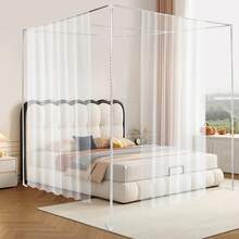 Canopy Bed Frame Stainless Steel Full Size Bed Canopy Frame Bed Post Poles Fit For Four-Corner Bed , Silver (2m*2m*2m) - 1 - 查看 6
