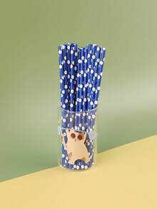 1 Packung mit 25/50/100 Stück Einweg-Papierstrohhalmen, mehrfarbiges Farbverlauf-Punktmuster, geeignet für Party, Restaurant, Desserts, Milchtee, Saft, DIY Dekorationen, Schulmaterial