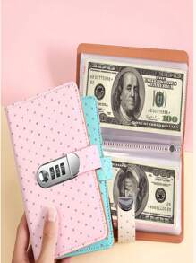 Password Locked Transparent Cash Storage Diary Book, 6-Colors Available, Girls' Favorite, Secure Storage For Cash, Coins, Bills, INS Style Colorful Saving Book, Gift For Girlfriend's Birthday
