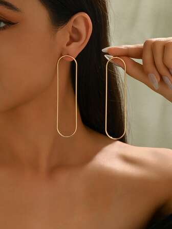 1 Pair Minimalist Casual Geometric Iron Wire Stylish And Creative Earrings