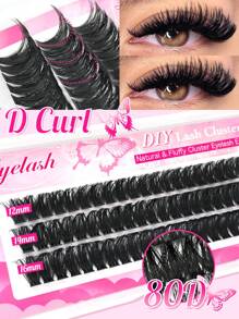 800 piezas/780 piezas/740 piezas/640 piezas/600/60 piezas Extensiones de pestañas individuales con rizo D de 9-18 mm, clusters de pestañas extra gruesas y naturales, volumen dramático, ultra suaves y súper ligeras, reutilizables, kit de extensión de pestañas 30D+40D+50D+60D+80D+100D