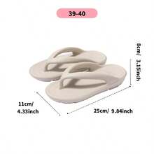 Miniso Stylish And Comfortable Women's Flip-Flops, Simple White Design, Lightweight And Breathable, Suitable For Beach, Vacation, Or Casual Daily Wear, Provides All-Day Comfort (1 PC) - White - View 6