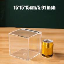 Cajas de plástico transparente, cajas de almacenamiento de joyas, cajas de almacenamiento decorativas de cubo cuadrado para exhibir caramelos, pastillas, joyas pequeñas, juguetes, regalos y obras de arte