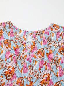 全印花設計,荷葉邊連衣裙