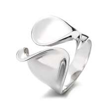 925er Sterling-Silber Ringe für Frauen, minimalistisch, handgefertigt, einfach, großer Ring, Partyschmuck, Geschenkset