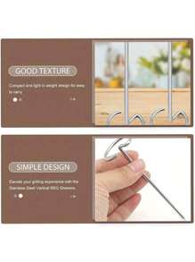 1/3/5/8/10/20/50pcs/Air Fryer Skewers Skewers - Universal Durable BBQ Accessories, Stainless Steel Barbecue Skewers,Vertical Skewers Sticks Reusable Skewers For Chicken Meat Vegetable, Vertical Baking Pins For Oven, BBQ, Kitchen, Party, Easy To Clean, Hiking, Barbecue Tools, Non Electric, Durable Kitchenware