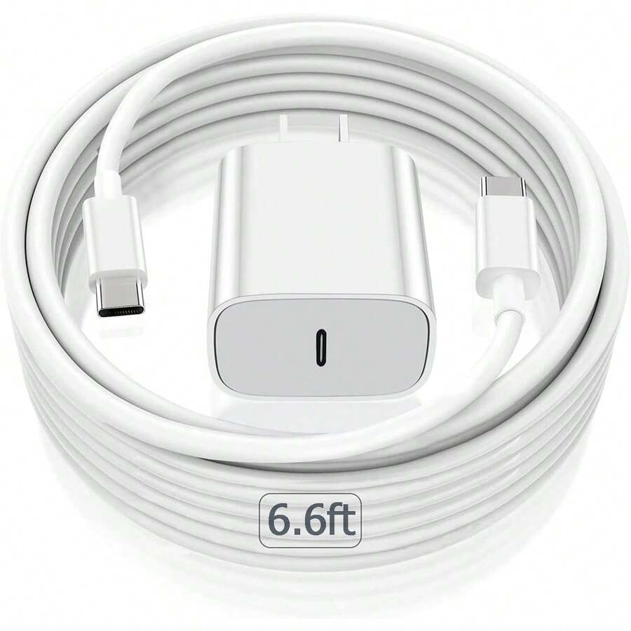 30W 快速充电套装：USB C 壁式充电器 + 6.6 英尺/200 厘米 USB C 转 Type C 线缆，兼容 16 Pro Max/16 Pro/16 Plus/16、 15 Pro Max/15 Pro/15 Plus/15、Type-C 充电适配器套件 Nan - 查看 1