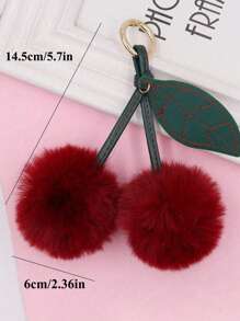 1 Stück Süß Kirsch-Schlüsselanhänger, flauschig, süße Kirsche als Rucksackanhänger, elegante Mode Dekorationsanhänger mit Metallaufhängung, klein und leicht, einfach zu tragen und an Autoschlüsseln, Handtaschen, Rucksäcken, Geldbörsen und anderen Artikeln aufzuhängen, perfekt für jeden Anlass