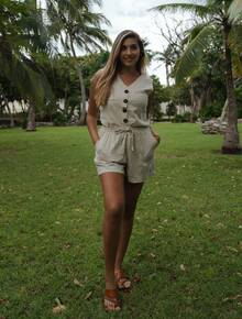 Women Swimming & Diving Suit - Beige - View 2