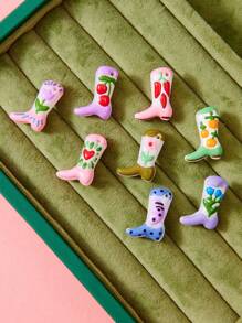 Juego de 1/5/10/20/30/50 piezas de dijes esmaltados pintados a mano de colores múltiples, lindos dijes que incluyen botas, cerezas, chiles, corazones, flores, luna, adecuados para la fabricación de joyas DIY, dijes, collares, aretes, llaveros, regalos para el Día de San Valentín, Día de la Madre
