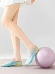 1/6 Pair Fashionable & Comfortable Ombre Yoga Socks, Low Cut Hidden Non-Slip Socks Suitable For Various Sports & Outdoor Activities - Multicolor - View 4