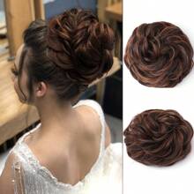 Synthetic Messy Bun Hair Pieces, Curly Wavy Bun Hair Band, Suitable For Women's High Bun Ponytail Hair Pieces