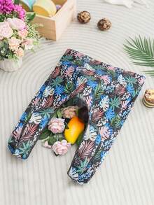 1pc Floral Print Tote Bag, Reusable Grocery Shopping Bag, Large Capacity, Multipurpose, Sturdy And Durable - Multicolor - View 5