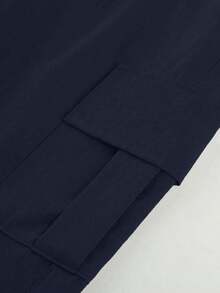 1 pièce Pantalon droit avec poches pour garçons adolescents/jeunes, vêtement de rue pour l'extérieur - Bleu azur - Voir 6