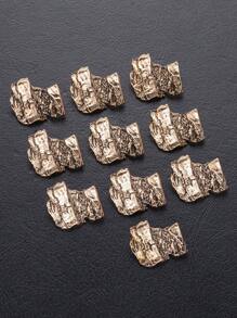 10pcs/Set Asymmetrical Textured Vintage Chic Sophisticated Metal Buttons For Sweaters, Coats, Suits, Uniforms, Cardigans, DIY Holiday Crafts, Shoes, Bags, Sewing Accessories