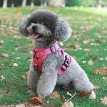 No Pull Dog Harness And Leash Set Adjustable Pet Harness Vest For Small Dogs Cats Reflective Mesh Dog Chest Strap French Small Bulldog Rose Red