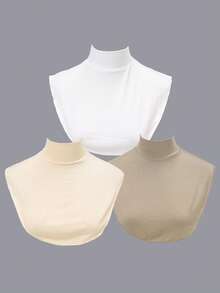 3件/1件 女士纯色休闲可拆卸领子，透气亲肤假领，简约优雅高领装饰，适合日常穿着，也适合圣诞节装饰。 - 純色假領 - 查看 27