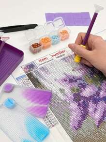 Diamond Painting Tray Art Kit, Gradient Color Tray Combination, Including Brush, Glue Clay And Glitter Resin Dot Diamond Pen