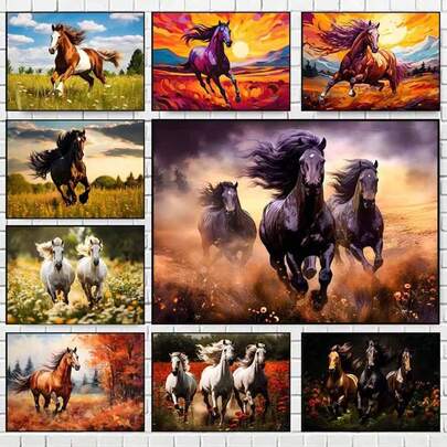 1pc Wall Arts Posters Optional Frame Animals Running Mavisel Poster Prints Modern Animal Wall Art For Living Rooms, Bedrooms, Game Rooms, Home Furnishings ,Wall Art With Frame