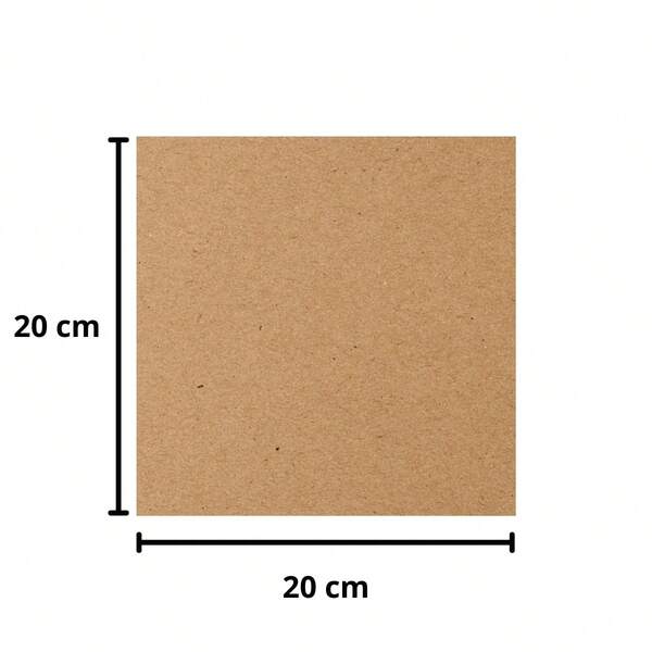 Placa MDF Cru A4 20x20cm 20 Unid 3mm Artesanato e Quadros